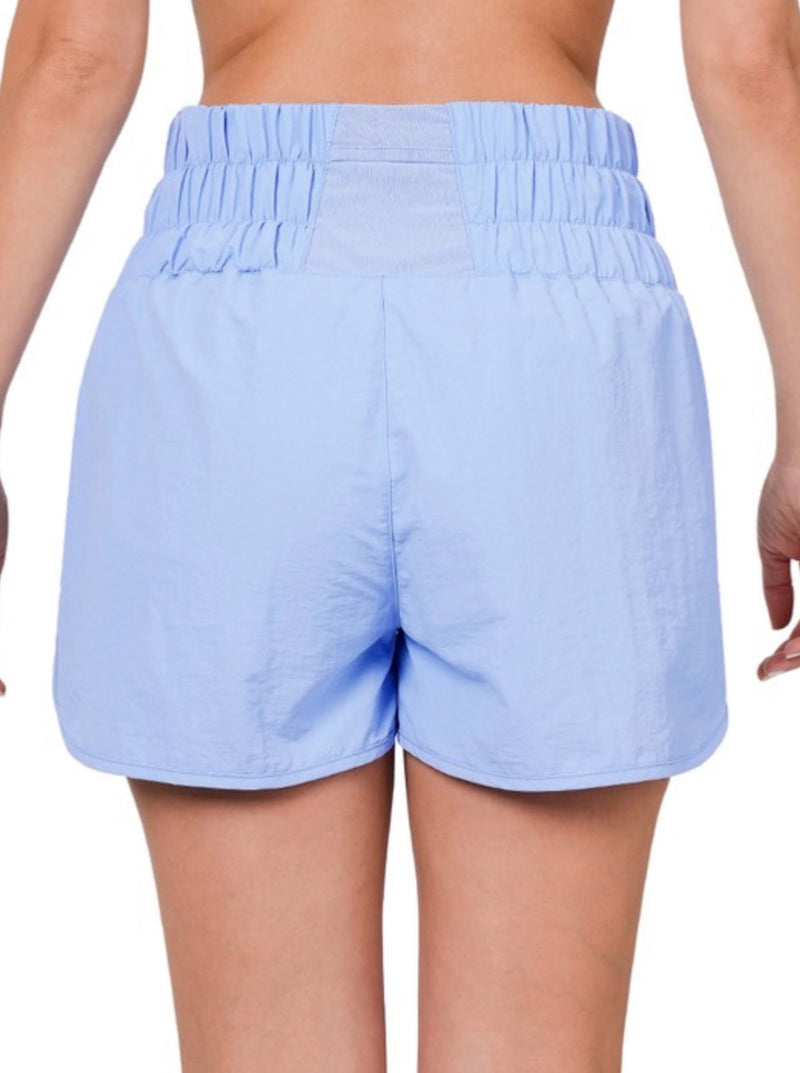 Smocked Athletic Shorts {in sky blue}