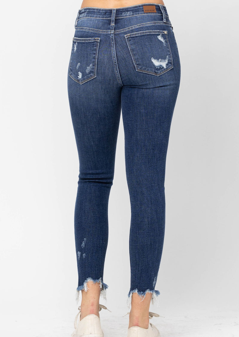 Judy Blue Mid Rise Destroyed Skinny Jeans