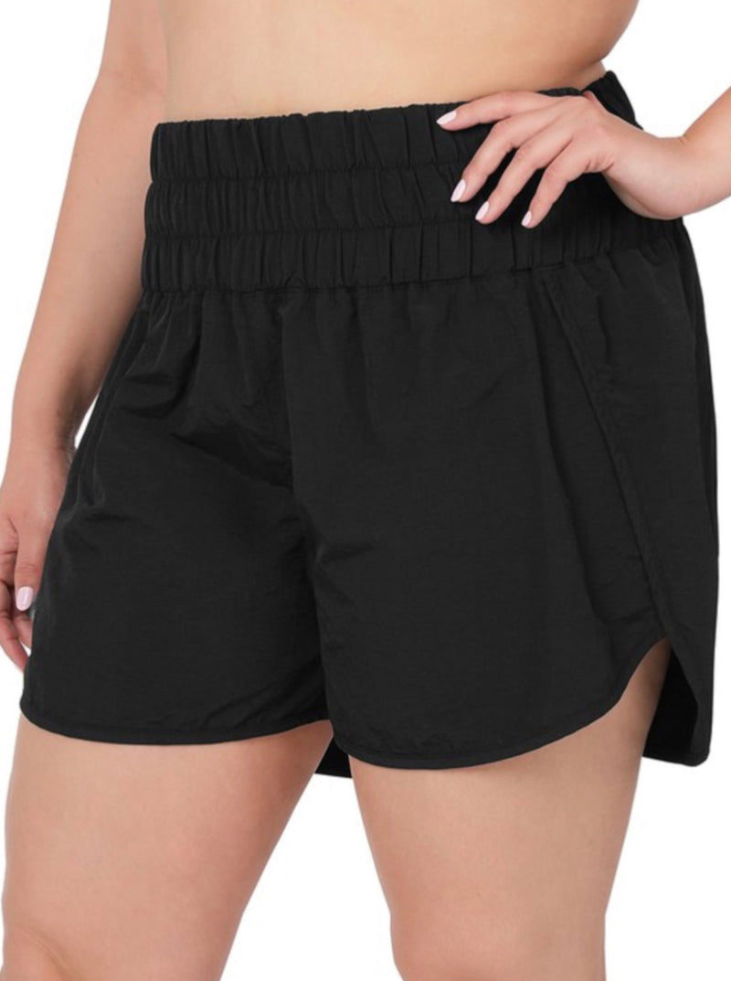 Smocked Athletic Shorts {in black}
