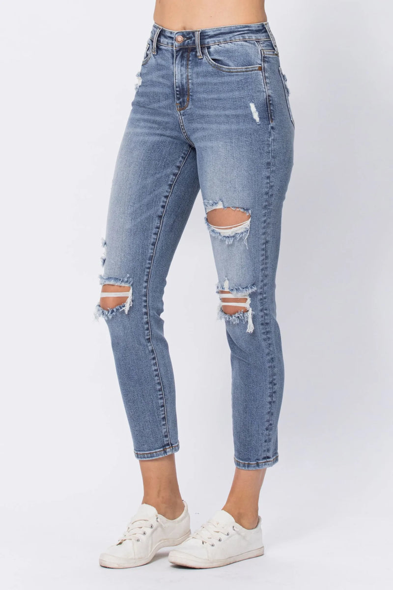 Judy Blue High Rise Destroyed Skinny Jeans
