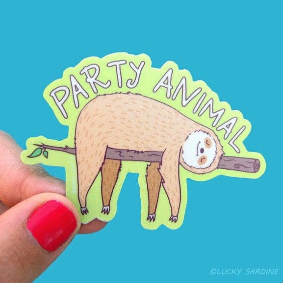 Sloth Party Sticker